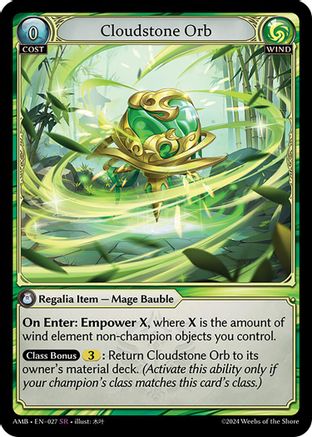 Cloudstone Orb (027) -  Super Rare