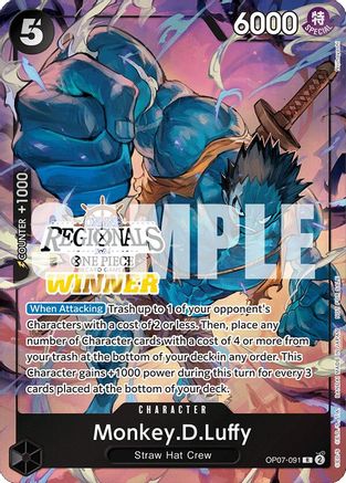 Monkey.D.Luffy (091) (Online Regional 2024 Vol. 3) [Winner] (OP07-091)  -  Rare