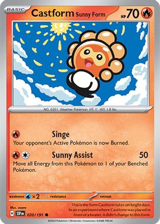 Castform Forme Solaire - 020/191 - Commune - Holofoil inversé