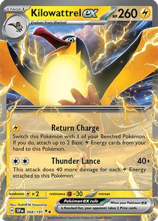 Kilowattrel ex - 068/191 - Double Rare - Holofoil