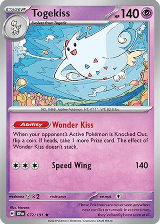 Togekiss - 072/191 - Rare - Reverse Holofoil