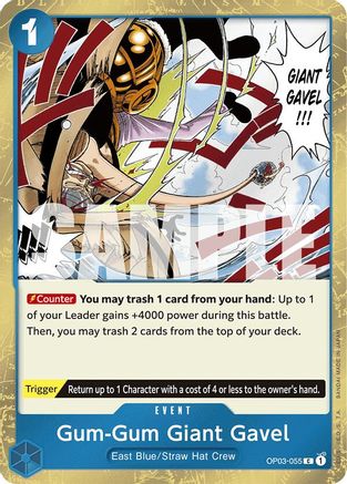 Gum-Gum Giant Gavel (Jolly Roger Foil) (OP03-055) - Common
