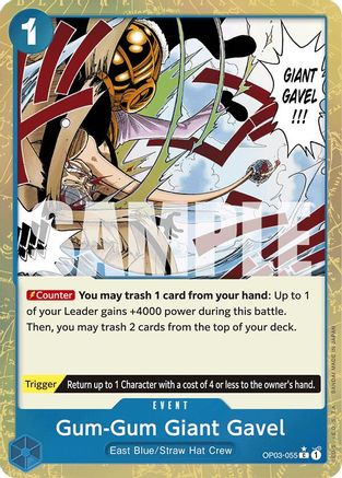Gum-Gum Giant Gavel (Textured Foil) (OP03-055) - Common