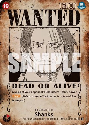 Shanks (004) (Wanted Poster) (OP09-004) - Super Rare
