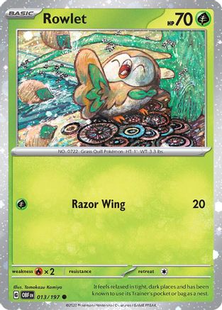 Rowlet - 013/197 (Cosmos Holo)  - Common - Holofoil