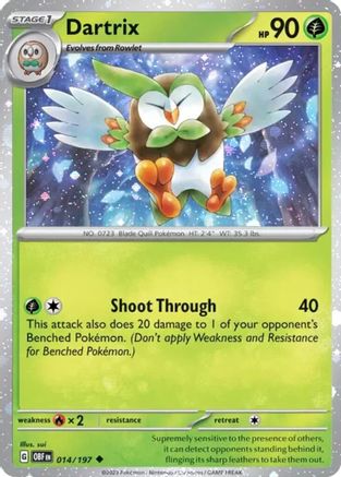 Dartrix - 014/197 (Cosmos Holo)  - Uncommon - Holofoil