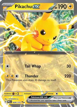 Pikachu ex - 028/131  - Double Rare - Holofoil