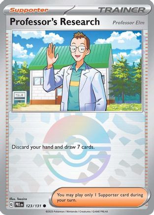 Recherche du professeur [Professeur Orme] (Motif Poké Ball) - 123/131 - Commune - Holo