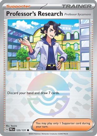 Recherche du Professeur [Professeur Platane] (Motif Poké Ball) - 125/131 - Commune - Holofoil