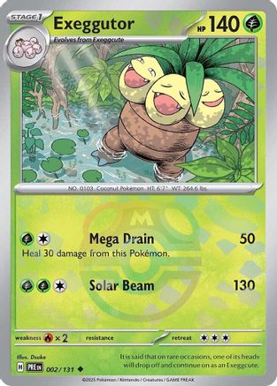 Exeggutor (Master Ball Pattern) - 002/131 - Uncommon - Holofoil