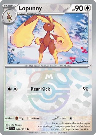 Lopunny (Master Ball Pattern) - 084/131 - Common - Holofoil