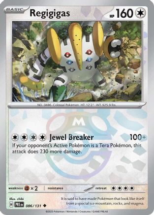 Regigigas (Motif Master Ball) - 086/131 - Peu commune - Brillante