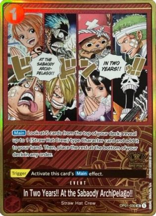 Dans Deux Ans !! À l'archipel de Sabaody !! (Set 2e Anniversaire One Piece Version Japonaise) (OP01-030) - Peu commun
