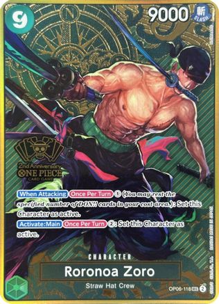 Roronoa Zoro (One Piece Japanese Version 2nd Anniversary Set) (OP06-118)  -  Secret Rare