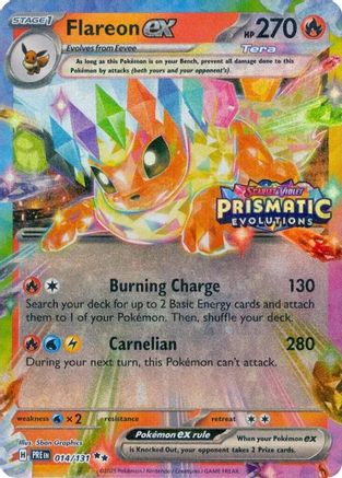 Flareon ex - 014/131 (Prismatic Evolutions Stamp)  - Promo - Holofoil