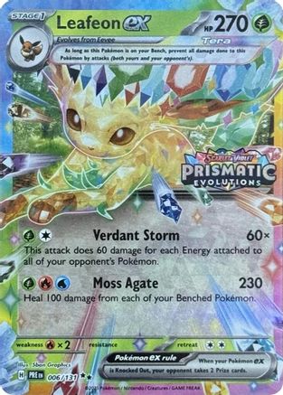 Leafeon ex - 006/131 (Prismatic Evolutions Stamp)  - Promo - Holofoil