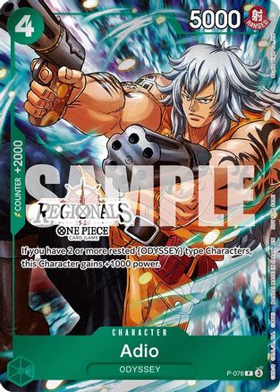 Adio (Regional Participation Pack 2025 Vol.1) (P-078) - One Piece Promotion Cards -  Promo
