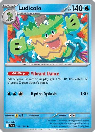 Ludicolo - 037/159 - Rare - Reverse Holofoil