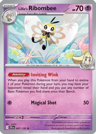 Lillie's Ribombee - 067/159  - Rare - Reverse Holofoil