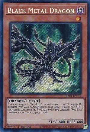 Dragon Noir Métal (Secrète Rare) (RA04-EN016) - Ruée du Quart de Siècle 1ère Édition