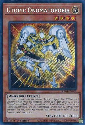 Onomatopée Utopique (Secret Rare) (RA04-FR028) - La Ruée du Quart de Siècle 1re édition