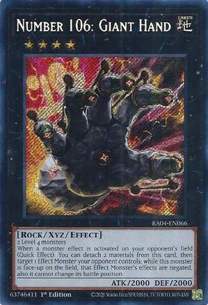 Numéro 106 : Géant du Poing (Secret Rare) (RA04-EN066) - Quarter Century Stampede 1ère édition