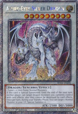 Dragon Argent aux Yeux Azur (Secrète Rare Platine) (RA04-FR208) - Stampede du Quart de Siècle 1ère Édition