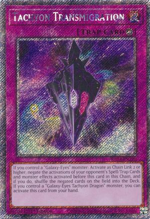 Transmigration de Tachyon (Secrète Rare Platine) (RA04-FR220) - Stampede du Quart de Siècle 1ère Édition
