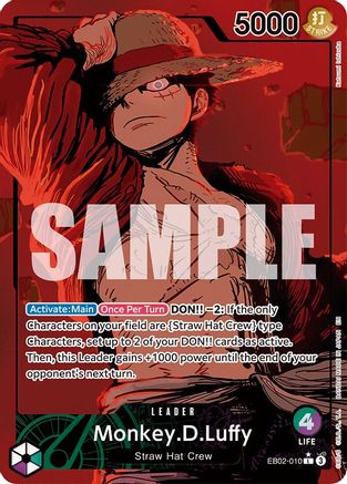 Monkey.D.Luffy (010) (Alternate Art) (EB02-010) - Extra Booster: Anime 25th Collection -  Leader