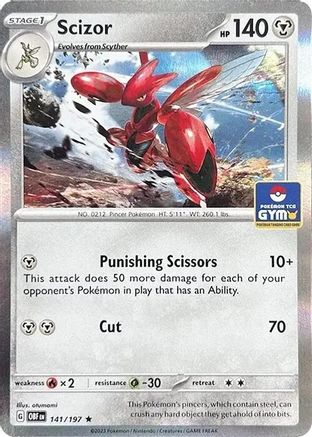 Scizor - 141/197 (Pokemon Gym Promo)  - Rare - Holofoil
