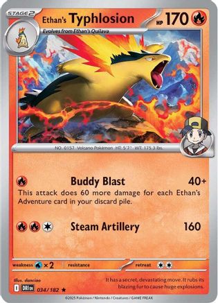 Ethan's Typhlosion - 034 - Rare - Reverse Holofoil