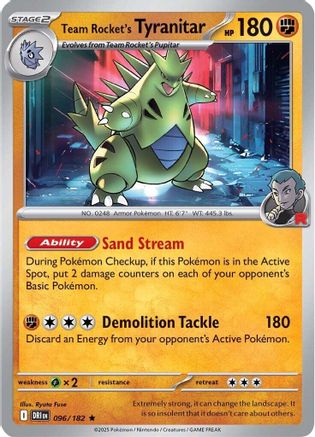 Team Rocket's Tyranitar - 096 - Rare - Reverse Holofoil