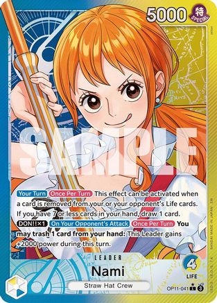Nami (041) (Alternate Art) (OP11-041) - A Fist of Divine Speed -  Leader