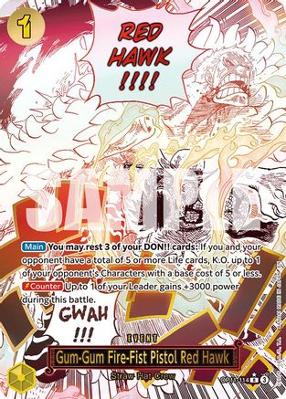 Gum-Gum Fire-Fist Pistol Red Hawk (Alternate Art) (OP11-114) - A Fist of Divine Speed -  Rare