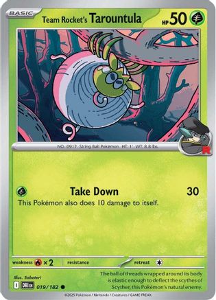 Team Rocket's Tarountula - 019 - Common - Reverse Holofoil