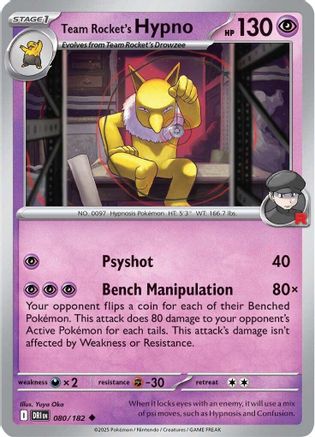 Team Rocket's Hypno - 080 - Uncommon - Reverse Holofoil
