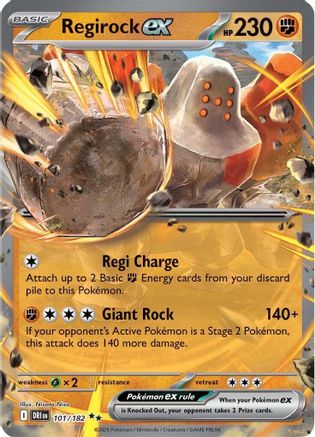 Regirock ex - 101/182  - Double Rare - Holofoil