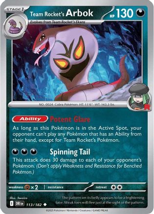 Team Rocket's Arbok - 113 - Uncommon - Reverse Holofoil