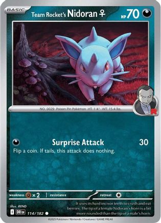 Team Rocket's Nidoran F - 114 - Common - Reverse Holofoil
