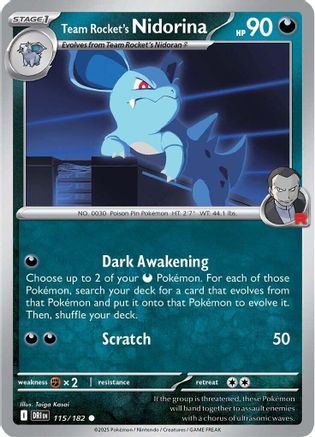 Team Rocket's Nidorina - 115 - Common - Reverse Holofoil