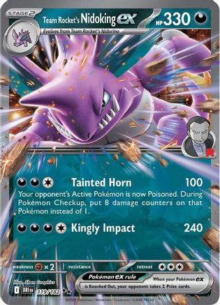 Team Rocket's Nidoking ex - 119/182  - Double Rare - Holofoil