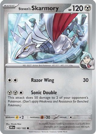 Steven's Skarmory - 142 - Common - Reverse Holofoil