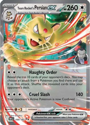 Team Rocket's Persian ex - 150/182  - Double Rare - Holofoil