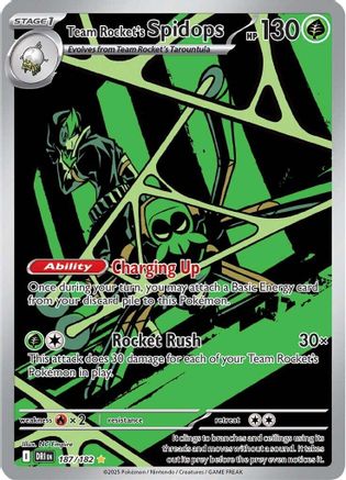 Team Rocket's Spidops - 187/182  - Illustration Rare - Holofoil