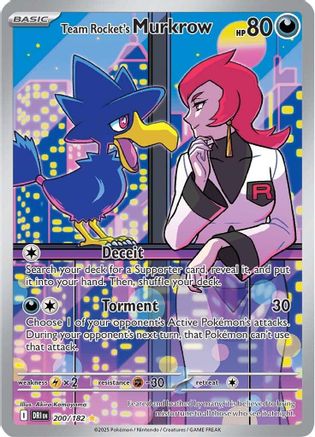 Team Rocket's Murkrow - 200/182  - Illustration Rare - Holofoil
