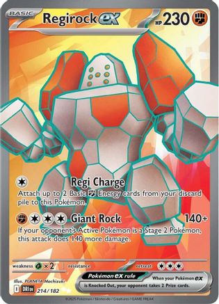 Regirock ex - 214/182  - Ultra Rare - Holofoil