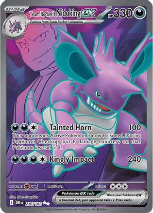 Team Rocket's Nidoking ex - 216/182  - Ultra Rare - Holofoil