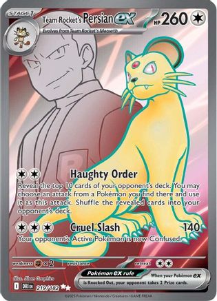 Team Rocket's Persian ex - 219/182  - Ultra Rare - Holofoil