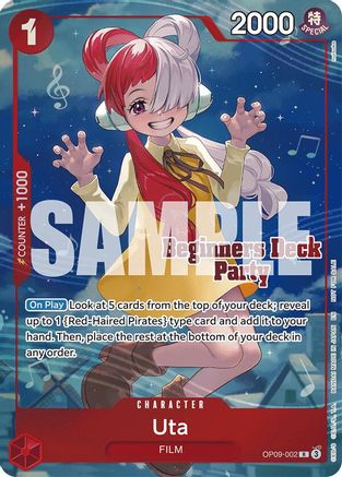 Uta (Fête de deck de démarrage [ST-23] - [ST-28] Pack gagnant) (OP09-002) - Rare