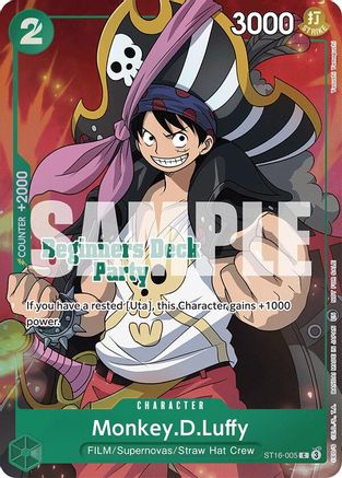 Monkey.D.Luffy (Pack Gagnant des Decks de Démarrage [ST-23] - [ST-28]) (ST16-005) - Courante